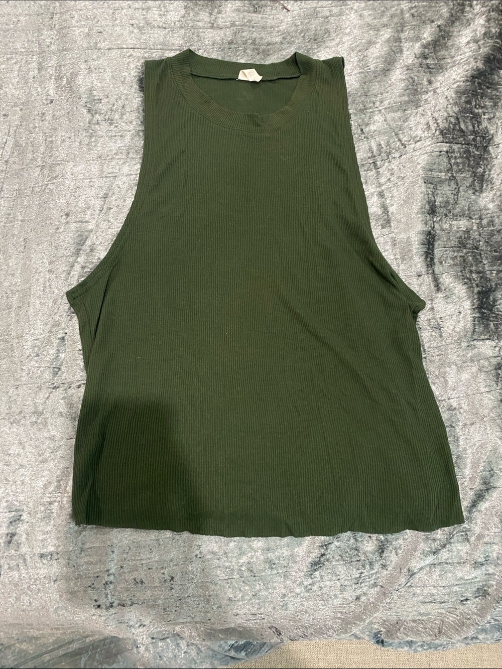 ALO Yoga Olive Green Ribbed Muscle Tank